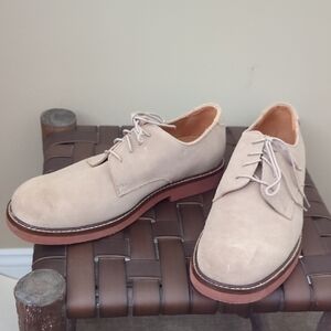 Jos. A. Bank Beige Suede Lace-Up Oxfords
